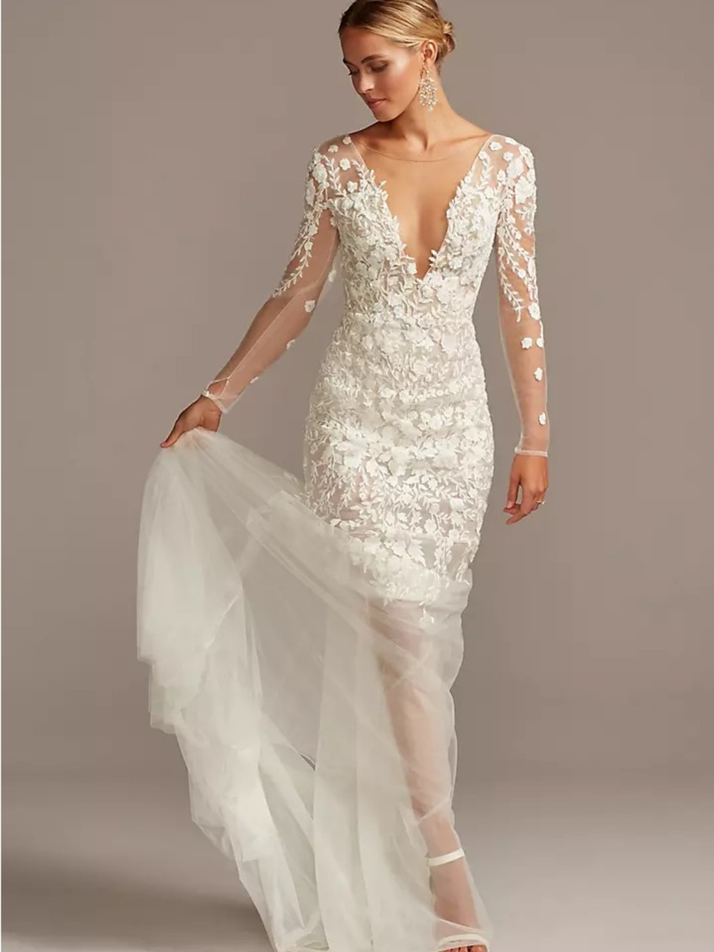 Galina Signature - Embroidered Illusion Bodysuit Wedding Dress & optional skirt - Picture 8 of 15
